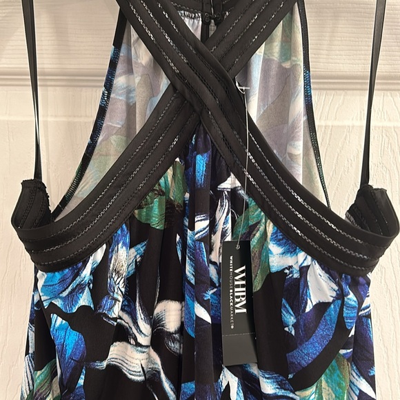NWT WHBM Cross Front MJ Halter-Elana Leaf Black-SZ-Medium - Picture 8 of 10